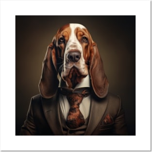 Basset Hound Dog in Suit Posters and Art